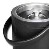 Classic Black Leather Ice Bucket